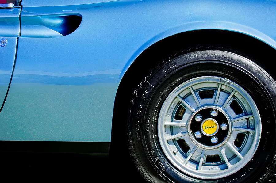Car Photograph - 1974 Ferrari Dino Targa GTS Wheel Emblem by Jill Reger