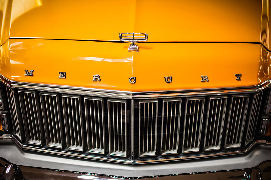 1974 Mercury Grand Marquis Wagon Grille Emblem -0227c Photograph by Jill Reger