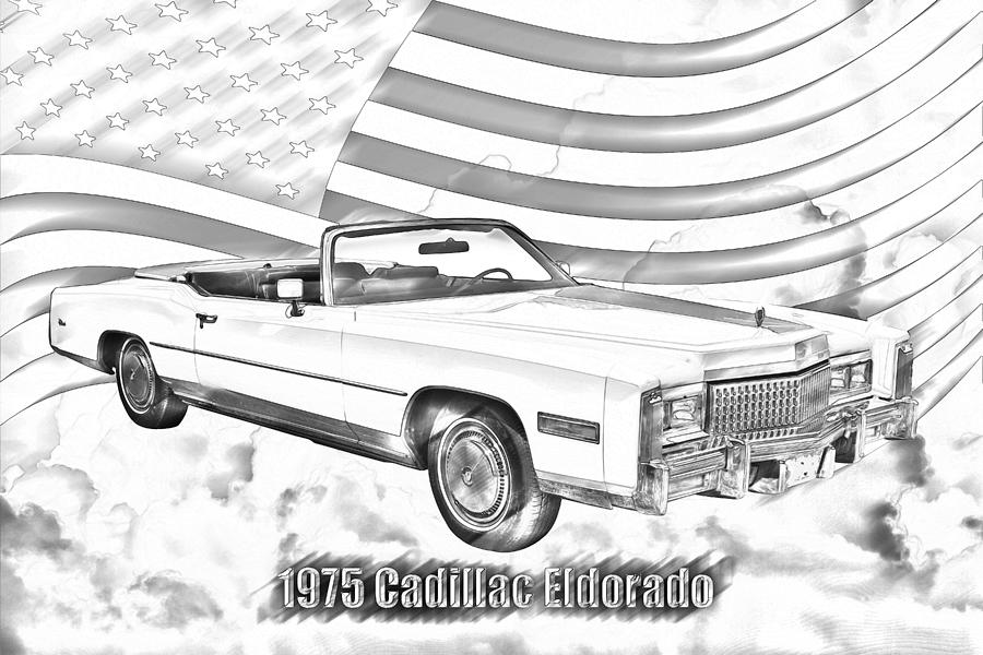1975 Cadillac Eldorado Convertible Illustration Photograph by Keith Webber Jr