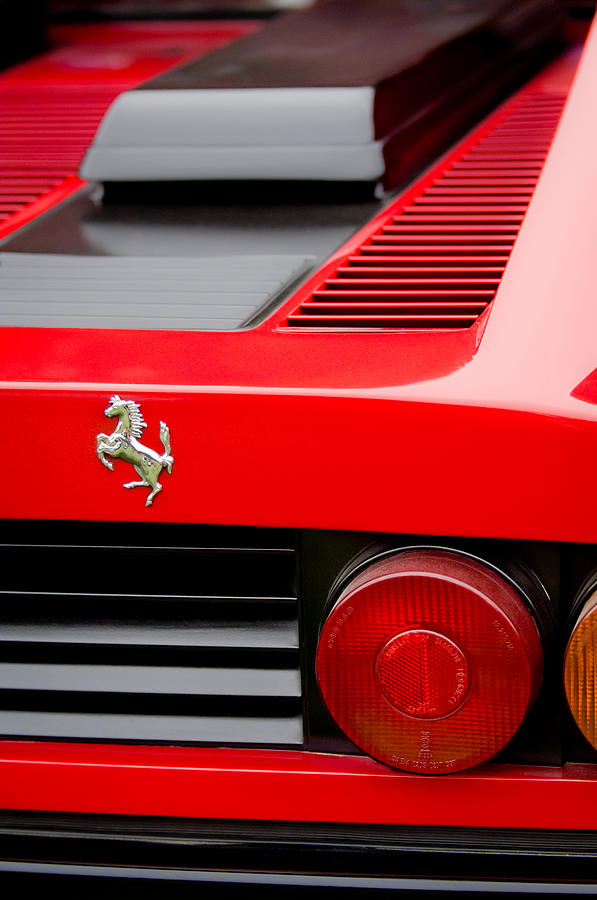 1979 Ferrari Taillight Emblem -0378c Photograph by Jill Reger