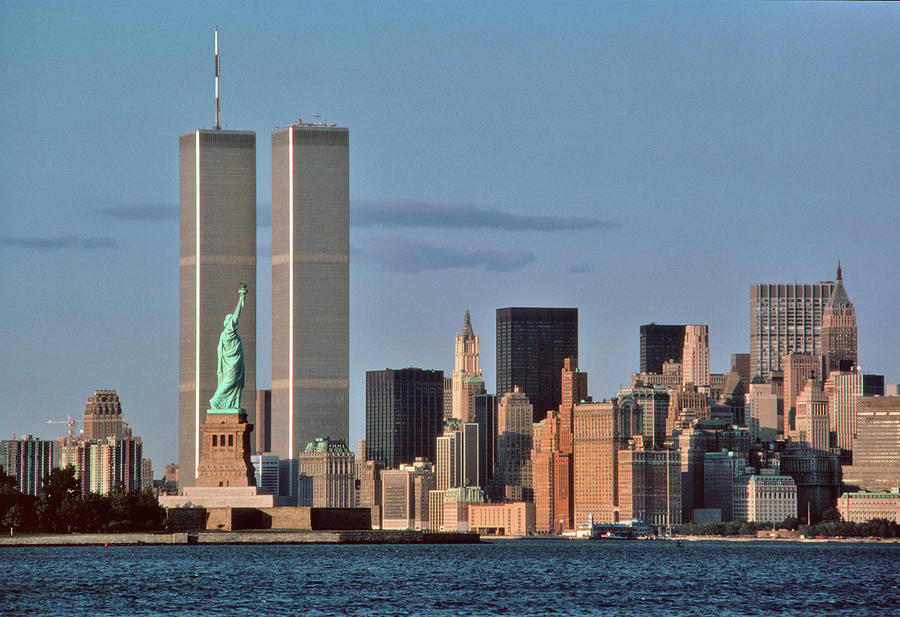 1980s Statue Of Liberty And Twin Towers Photograph by Vintage Images