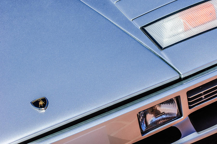 1982 Lamborghini Countach 5000S Hood Emblem -1518c Photograph by Jill Reger