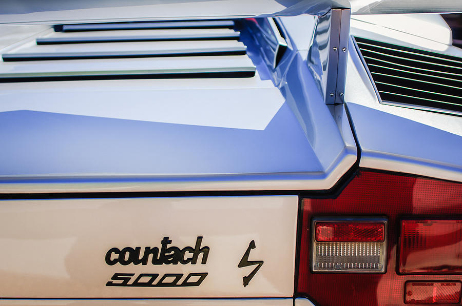 1982 Lamborghini Countach 5000S Taillight Emblem -0453c Photograph by Jill Reger