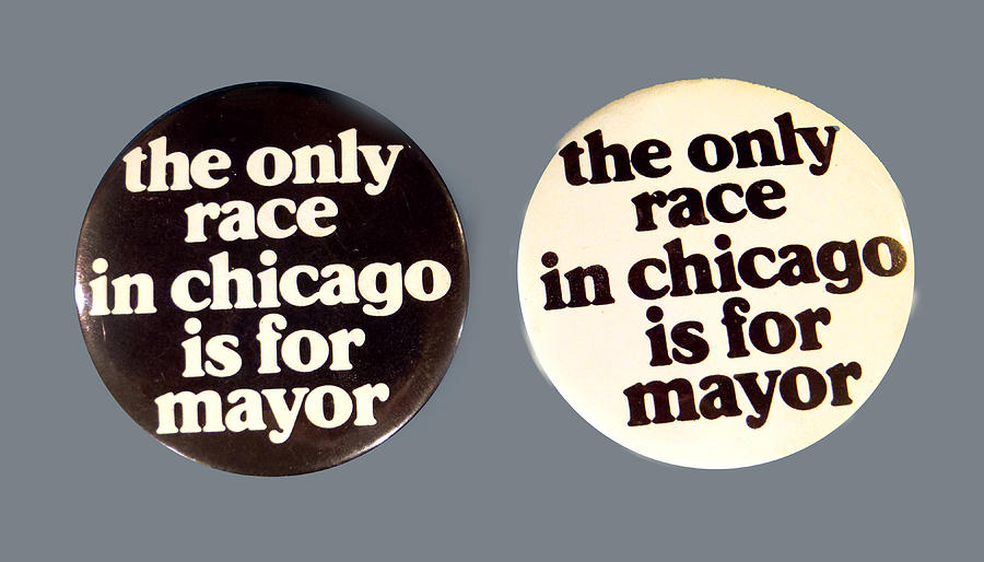 1983 Chicago Mayoral Race Buttons Mixed Media by Ed Meredith