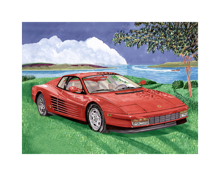 1987 Ferrari Testarosa  Painting by Jack Pumphrey