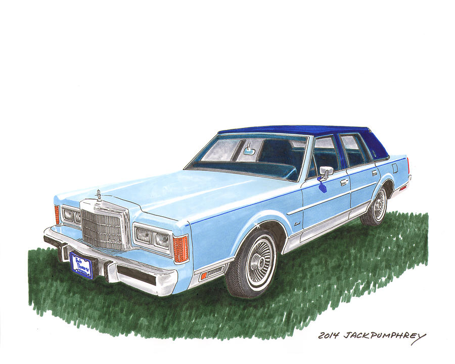 Classy 1989 Lincoln Towncar Painting by Jack Pumphrey