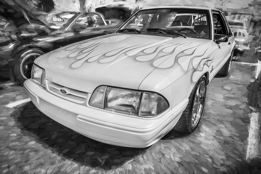 1990 Ford 5 0 Mustang Painted BW   Photograph by Rich Franco