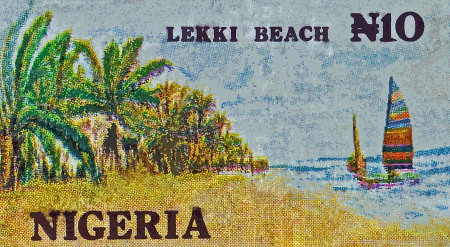 1992 Nigerian Lekki Beach Stamp Photograph by Bill Owen