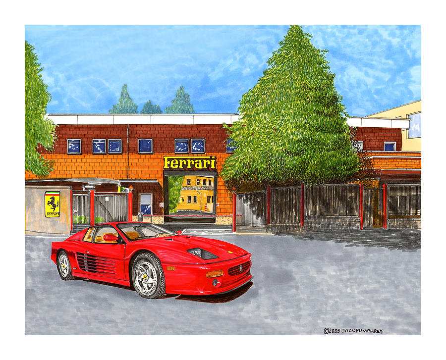 1995 Ferrari 512m factory delivey Painting by Jack Pumphrey