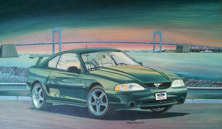Ford Painting - 1995 Ford Mustang Cobra SVT by Henry Hargrove Jr