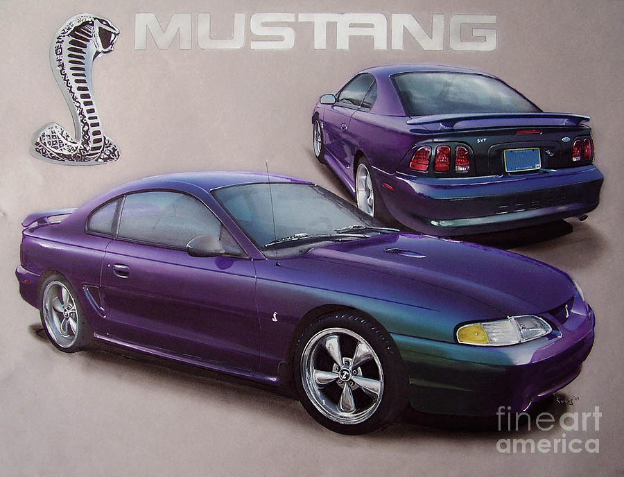 Snake Drawing - 1996 Mystic Mustang by Paul Kuras