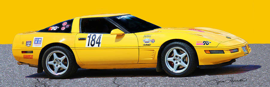 1996 Yellow Corvette Photograph by Sylvia Thornton
