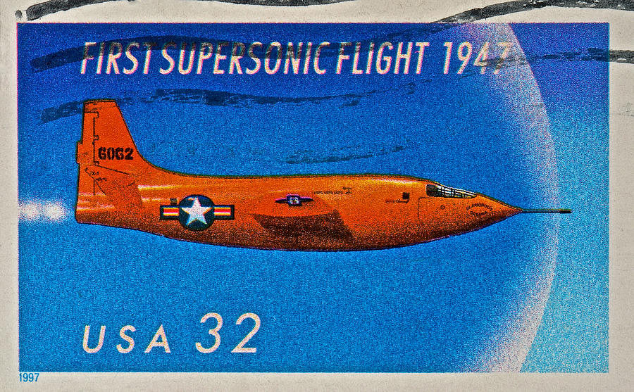 1997 First Supersonic Flight Stamp Photograph by Bill Owen