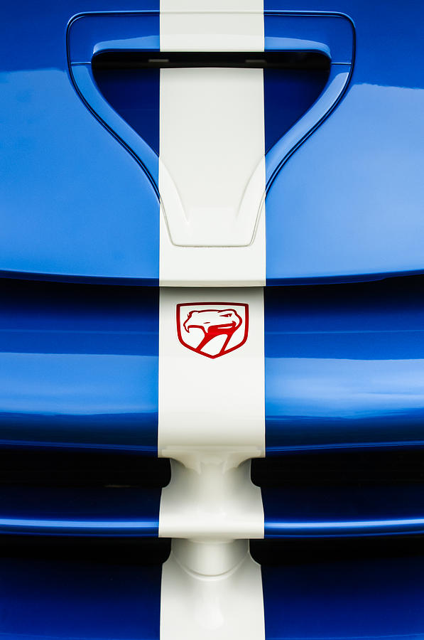 Car Photograph - 1998 Dodge Viper GTS-R Grille Emblem by Jill Reger