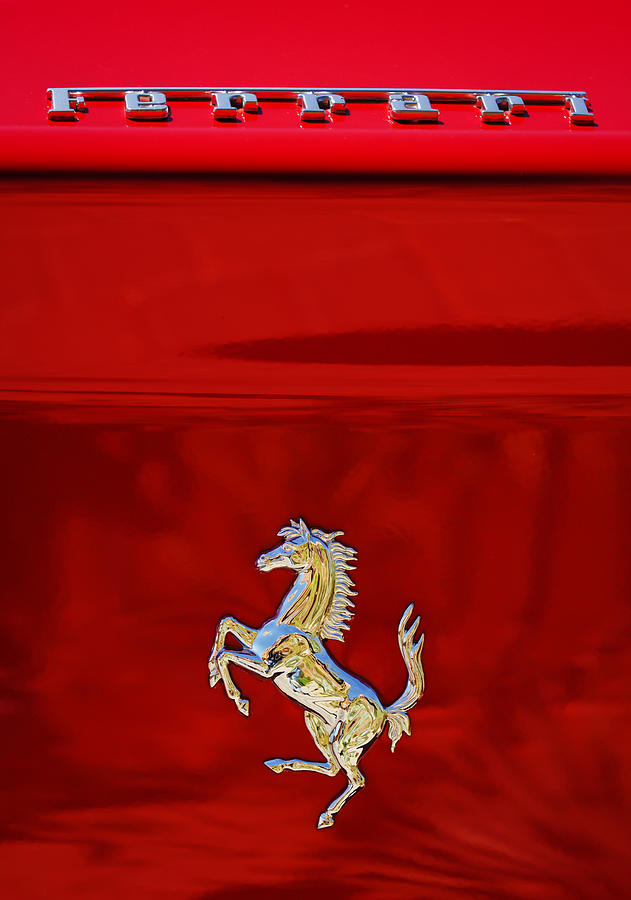 Car Photograph - 1999 Ferrari 550 Maranello Emblem -651c by Jill Reger
