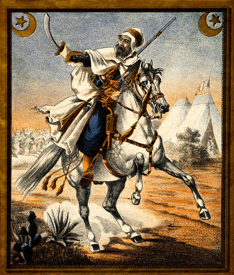19th C. Arabian Warrior Painting by Historic Image