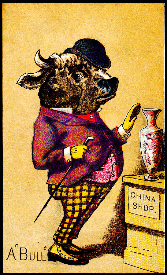 19th C. Bull in a China Shop Painting by Historic Image - Fine Art America