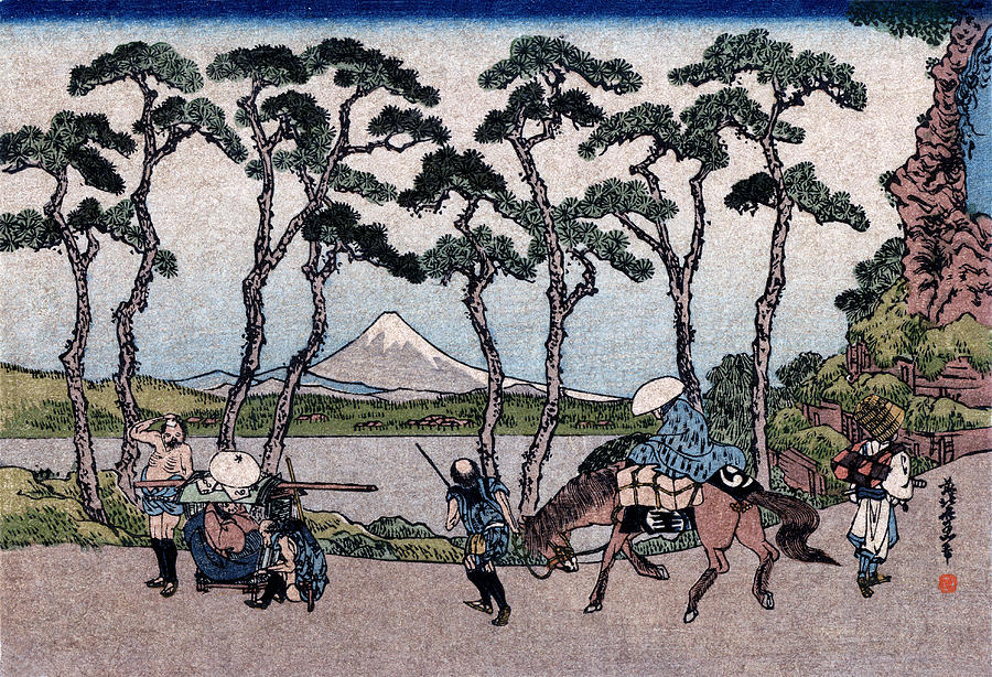 19th C. Hodogaya Station on the Tokaido Road Painting by Historic Image