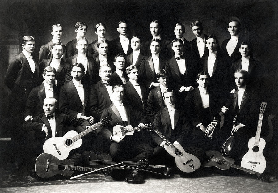 19th C. Mens Musical Group Photograph by Historic Image