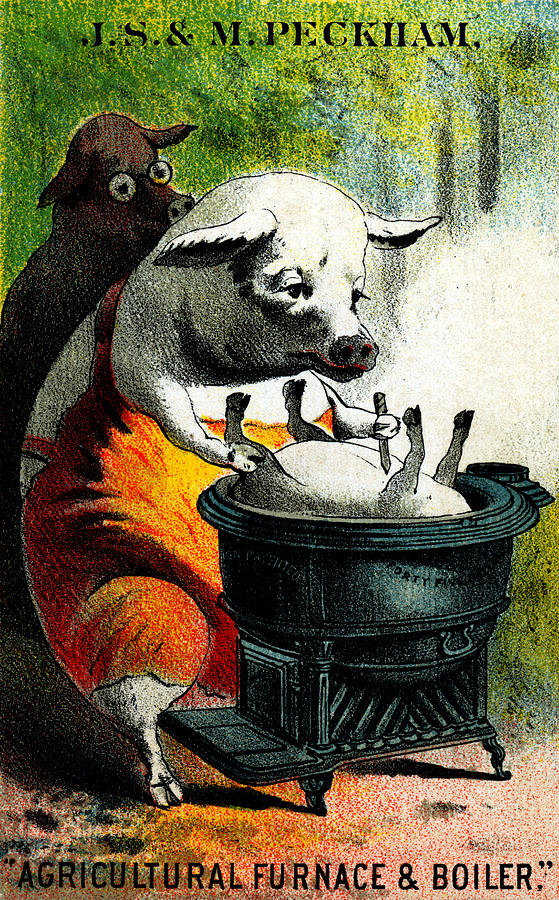 19th C. The Cannibal Pigs Painting by Historic Image