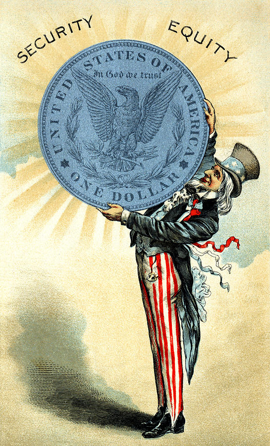 19th C. Uncle Sam Likes Silver Painting by Historic Image