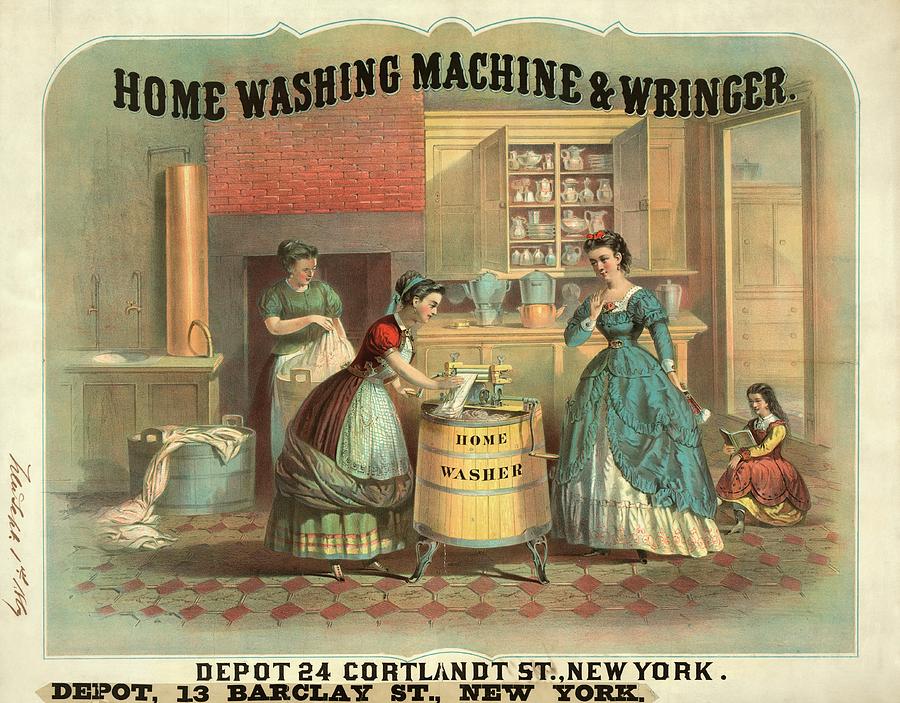 Ad Photograph - 19th Century Advert For A Washing Machine by Library Of Congress