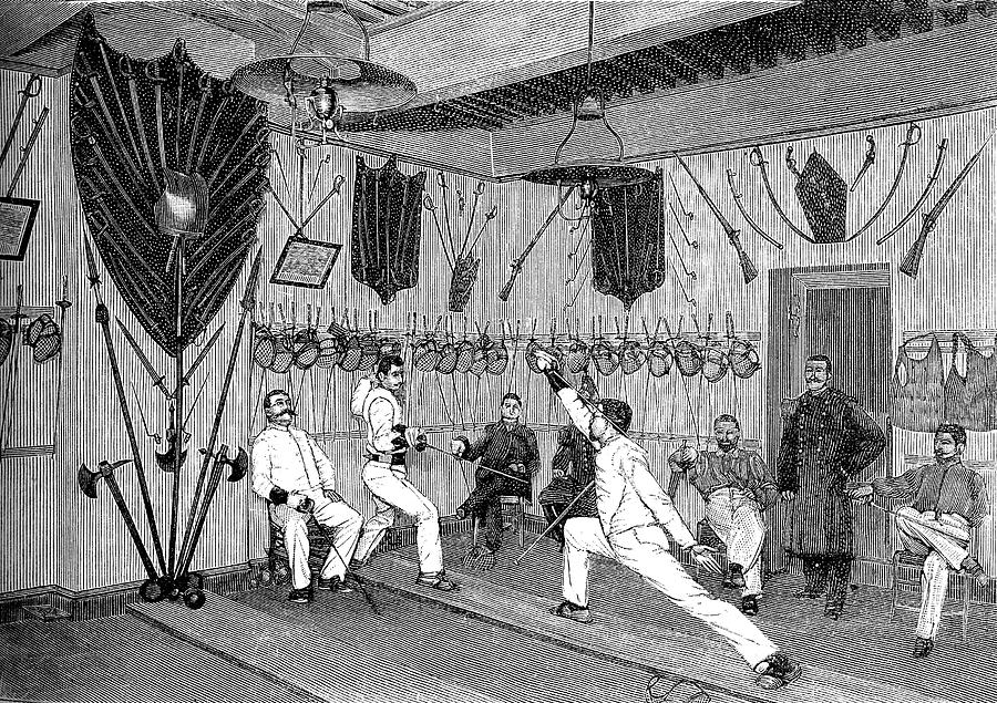 19th Century Fencers Training Photograph by Collection Abecasis