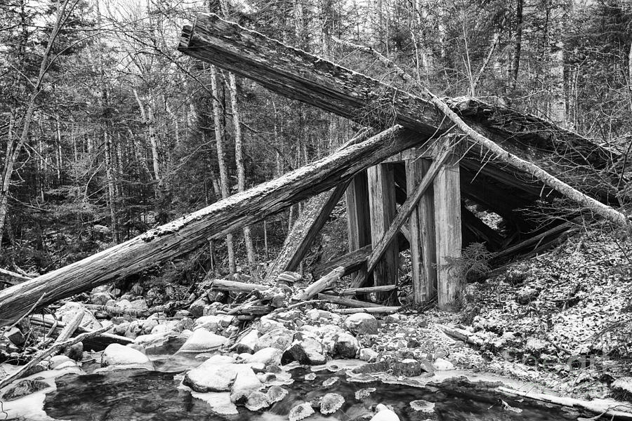 Nature Photograph - 19th Century Timber Bridge - Boston and Maine Railroad New Hampshire USA by Erin Paul Donovan