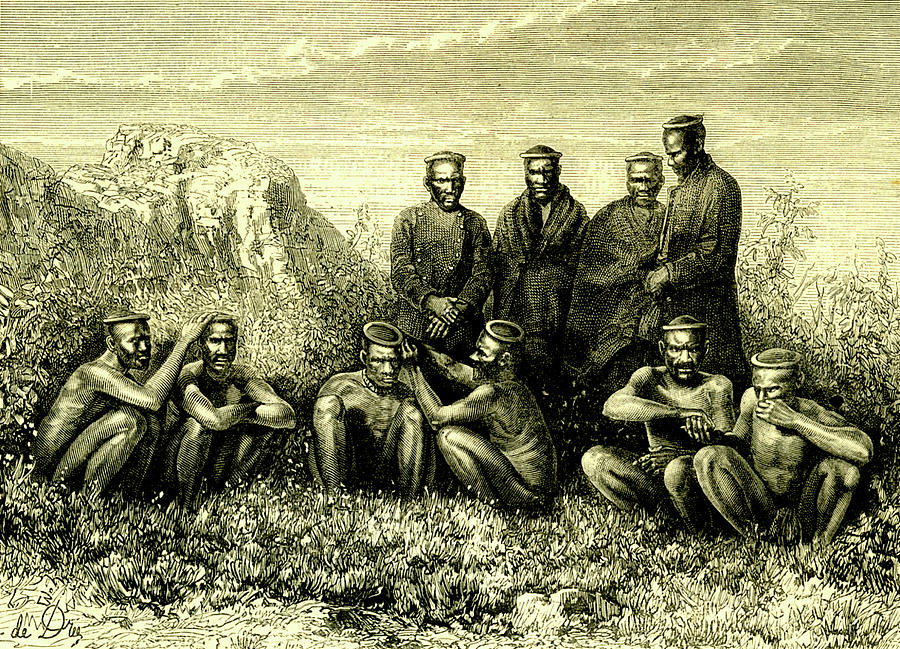 Black And White Photograph - 19th Century Zulu Men by Collection Abecasis