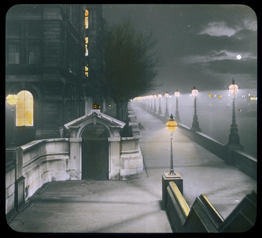 A Night View Of Victoria Embankment Photograph by Mary Evans Picture ...