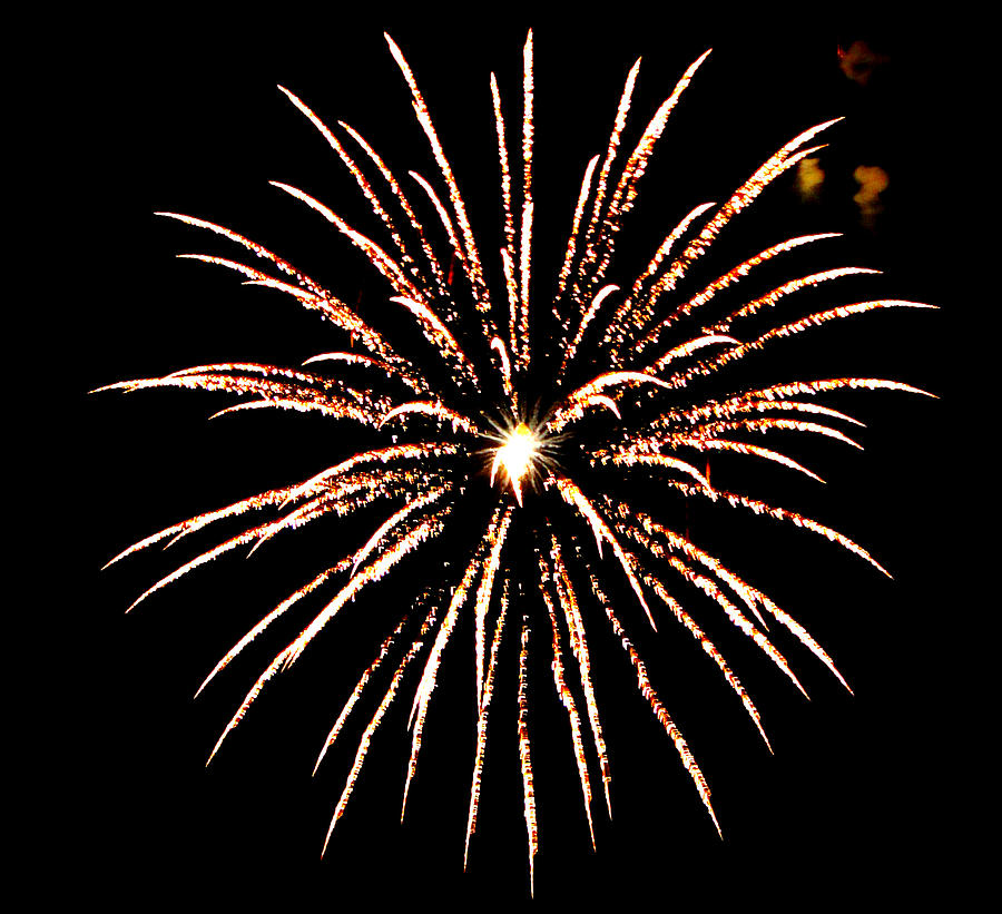 Fireworks at the Wausau Hot Air Balloon Festival Photograph by Carol