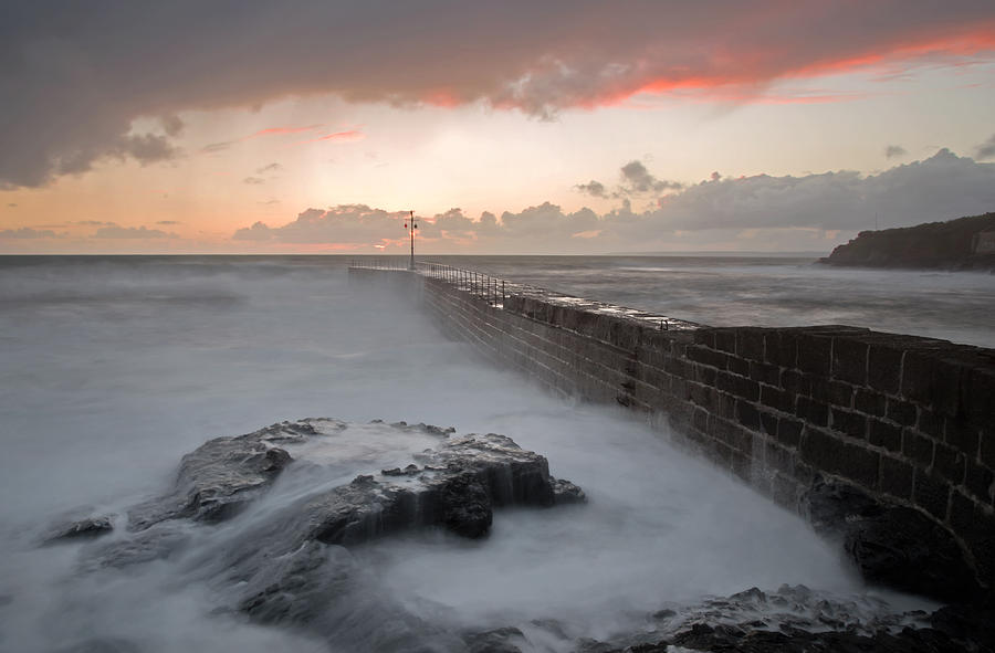 Sunset Photograph -  Porthleven in Cornwall #2 by Pete Hemington