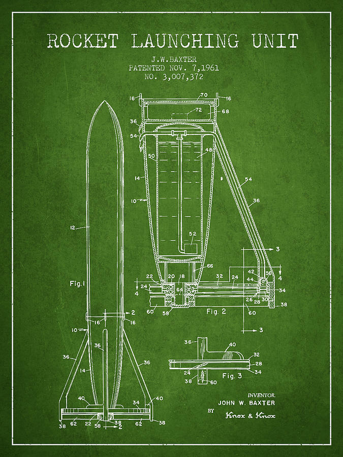Vintage Digital Art -  Rocket Launching Unit Patent from 1961 #2 by Aged Pixel