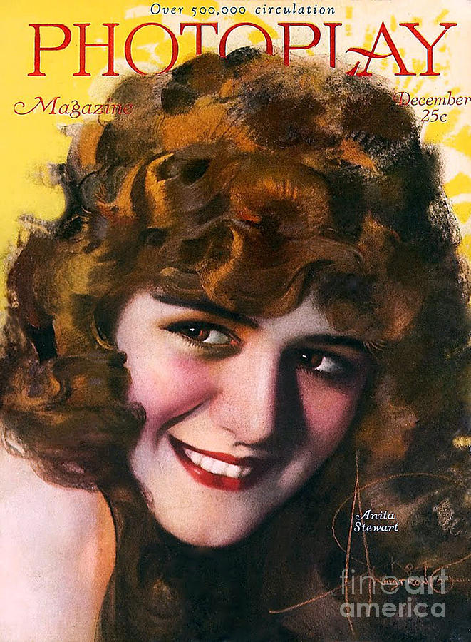 Celebrity Drawing - 1920s Usa Photoplay Magazine Cover #2 by The Advertising Archives