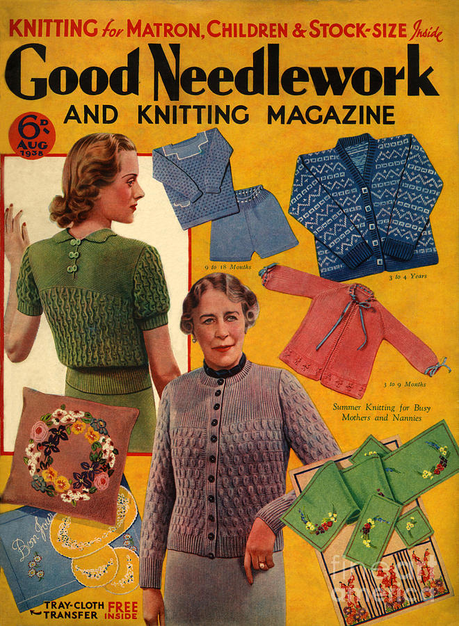 1930s Uk Good Needlework And Knitting Drawing by The Advertising ...