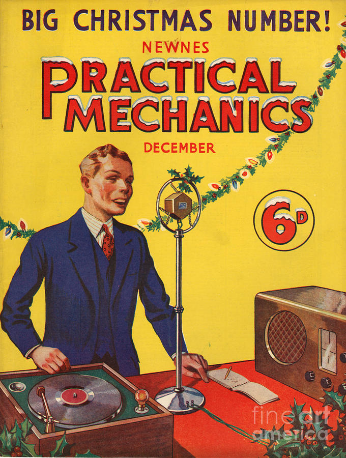 Christmas Drawing - 1930s Uk Practical Mechanics Magazine #2 by The Advertising Archives