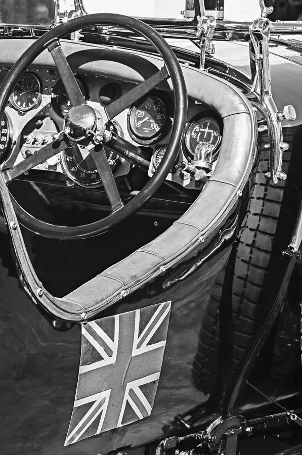 1931 Bentley 4.5 Liter Supercharged Le Mans Steering Wheel -1255BW Photograph by Jill Reger