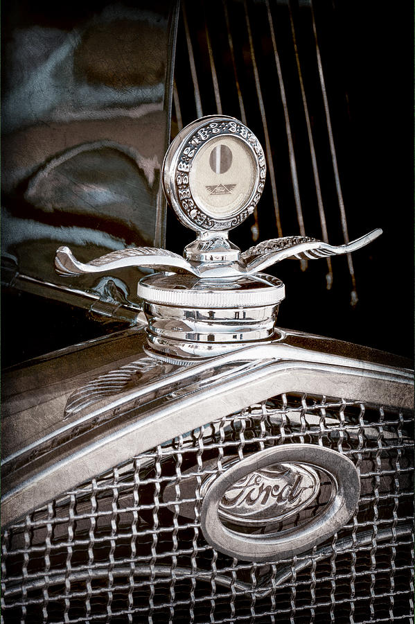 Car Photograph - 1931 Model A Ford Deluxe Roadster Hood Ornament #2 by Jill Reger
