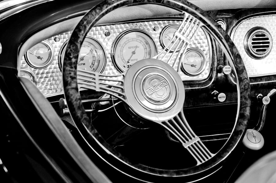 1936 Auburn Speedster Replica Steering Wheel #2 Photograph by Jill Reger