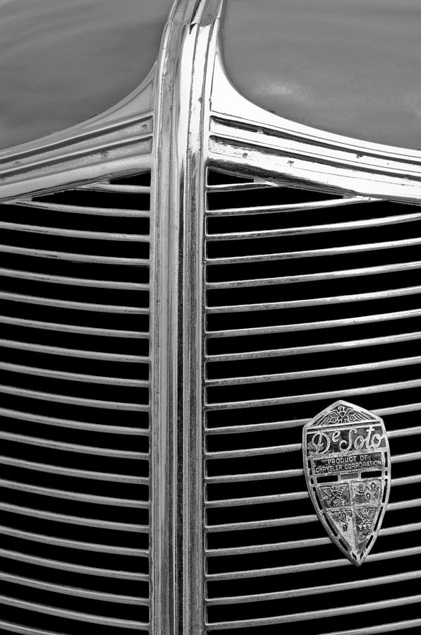 1936 Desoto Airstream Grille Emblem #2 Photograph by Jill Reger