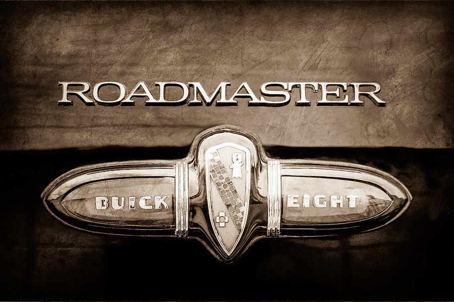 Car Photograph - 1939 Buick Eight Roadmaster Emblem #2 by Jill Reger