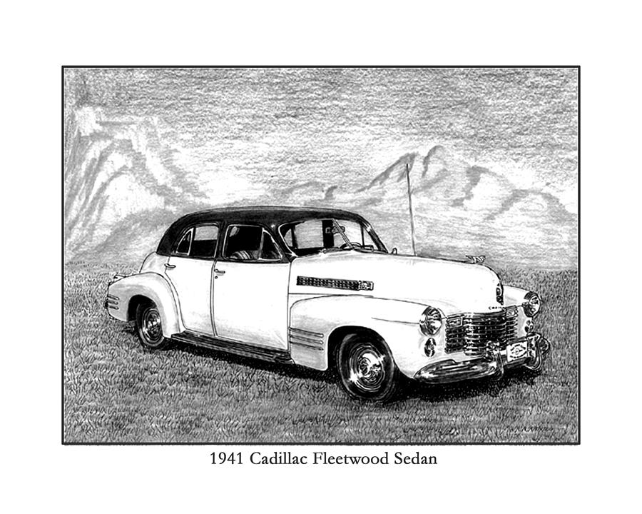 1941 Series 62 Cadillac sedan #2 Drawing by Jack Pumphrey