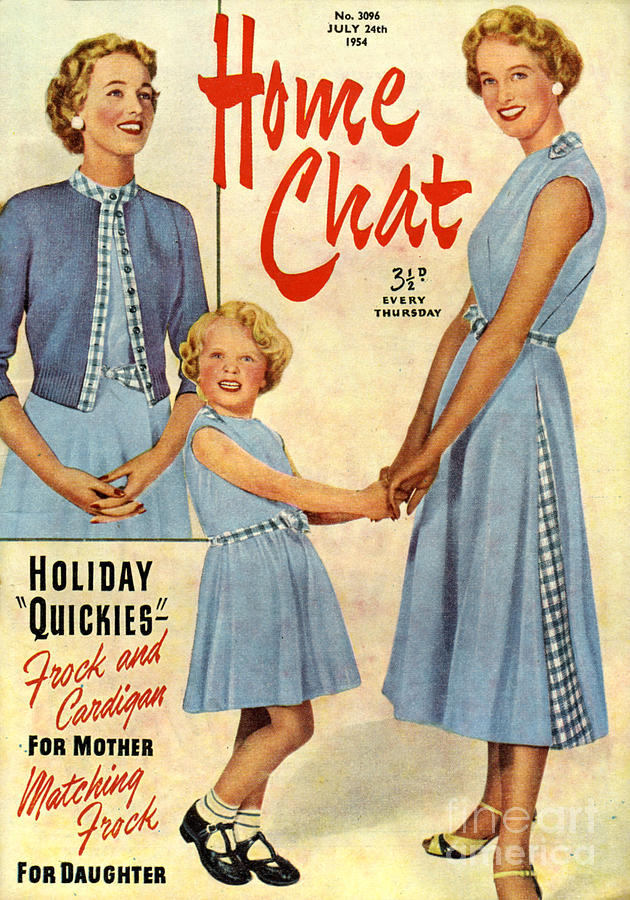 Girls Drawing - 1950s Uk Home Chat Magazine Cover #38 by The Advertising Archives
