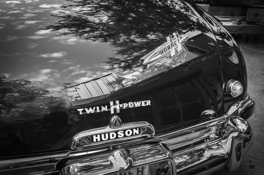 1952 Hudson Hornet 4 door Sedan Twin H Power painted BW   #2 Photograph by Rich Franco