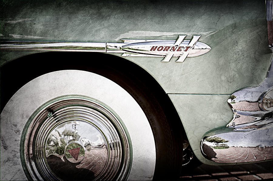1953 Hudson Hornet Sedan Wheel Emblem #2 Photograph by Jill Reger