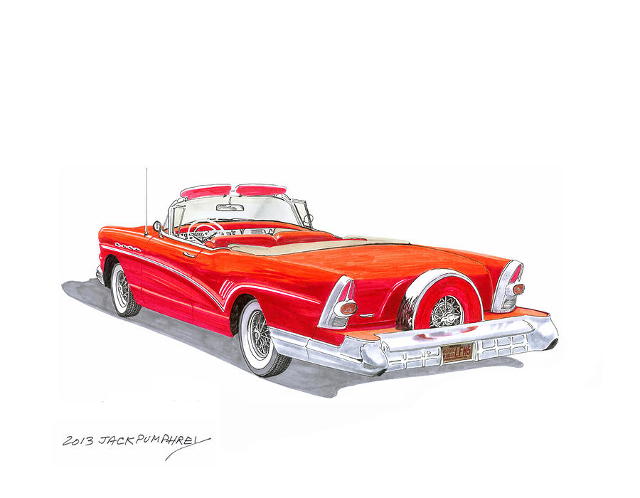 1957 Buick Special Convertible #2 Painting by Jack Pumphrey
