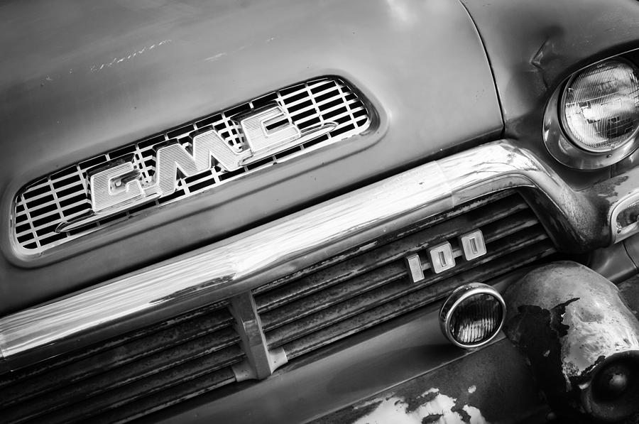 1957 GMC V8 Pickup Truck Grille Emblem #2 Photograph by Jill Reger