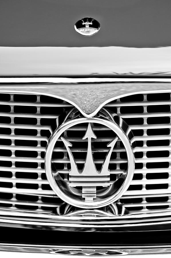 1958 Maserati Hood Emblem #2 Photograph by Jill Reger