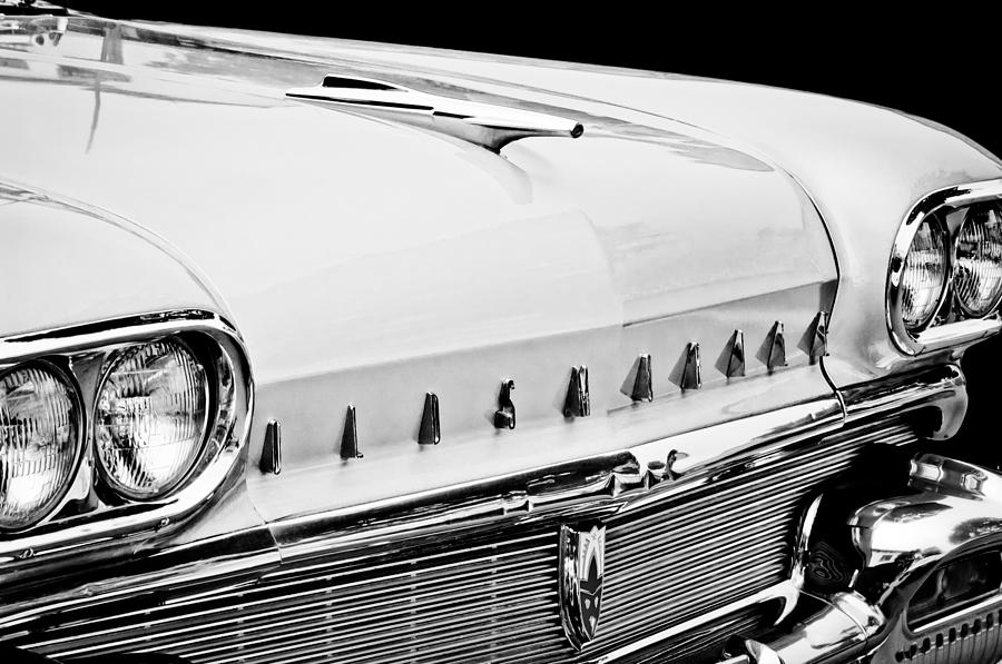 1958 Oldsmobile Super 88 Grille Emblems - Hood Orament #2 Photograph by Jill Reger