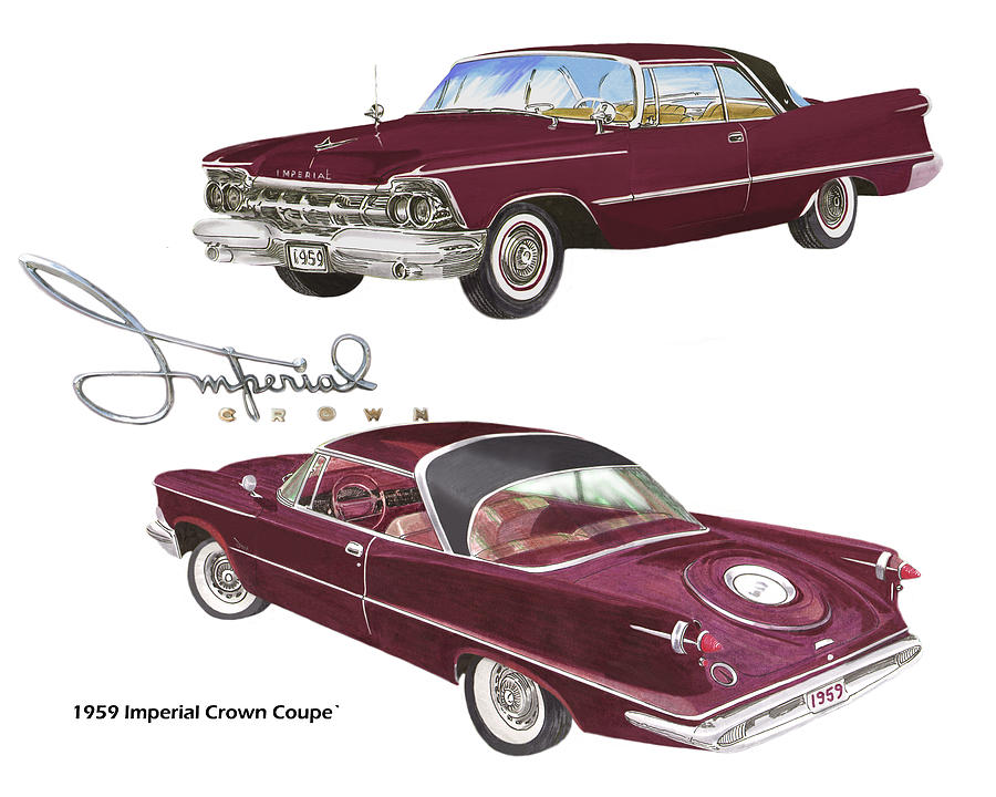 1959 Imperial Crown Coupe #2 Painting by Jack Pumphrey